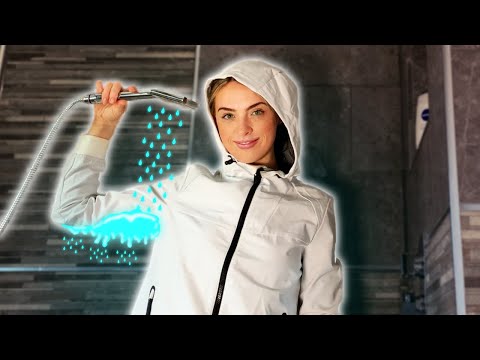 [ASMR] Wet clothes sounds | White Rain Mac | Soaked Jacket Sounds [Suds] 🚿