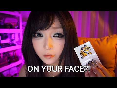 ASMR You Get a FREE Tattoo... But It Has to Be on Your FACE 😳 Gum Chewing Roleplay