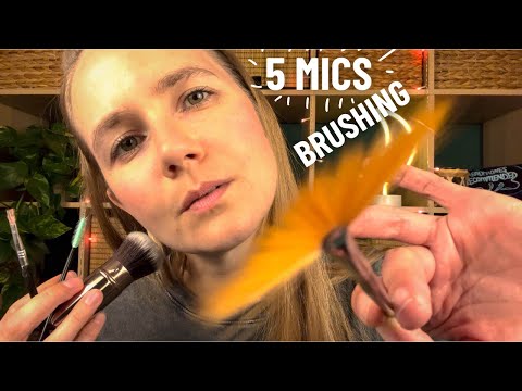 ASMR Brushing Your Ears, Scalp & Face (5 Microphones)