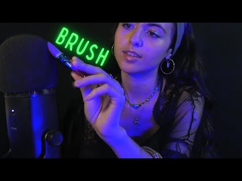 Mic Brushing ASMR (whispering, mouth sounds, personal attention)