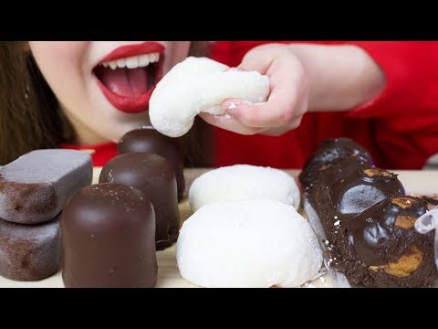 MOST POPULAR FOOD FOR ASMR here | CHOCOLATE KISSES, PROFITEROLES, ICE CREAM, MOCHI (Eating Sounds)