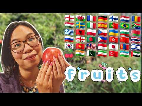 ASMR Whispering 8 Fruits in Different Languages For Sleep 🍈🍒  Mouth Sounds, Nature Sounds