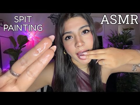 ASMR ESPAÑOL / SPIT PAINTING LUJOSO Y MUY CARO en tu CARA  + BABITA EXTREMA E INTENSA
