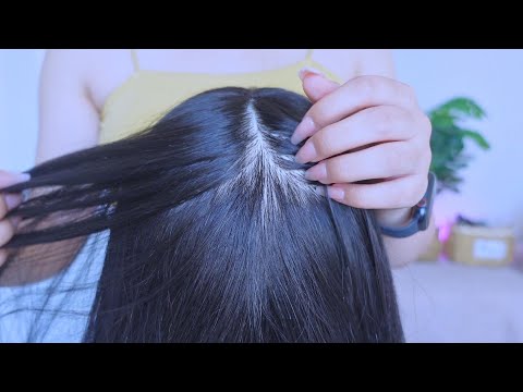ASMR Sleep｜Scalp Scratching with Long Nails and Hair Parting