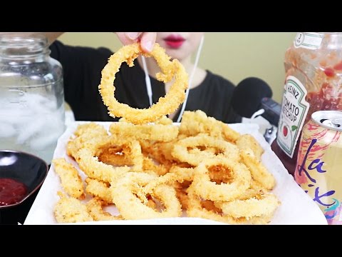 ASMR Satisfying CRUNCHY Onion Rings 바삭 어니언링 리얼사운드 | MINEE EATS