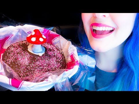 ASMR: Enchanted Forest Chocolate Cake & Candy Cane | Present Cake ~ Relaxing Eating [No Talking|V] 😻