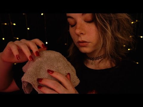ASMR | 3 hours slow Ocean Towel & Campfire Ambience Sounds - no talking for Deep Sleep