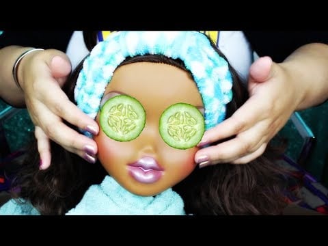 ASMR| Doll Head Pampering *Genevieve is BACK!* Facial Treatment & Hair Play