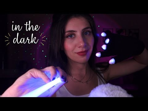 ASMR • In the DARK to rest your eyes (light triggers, soft sounds)