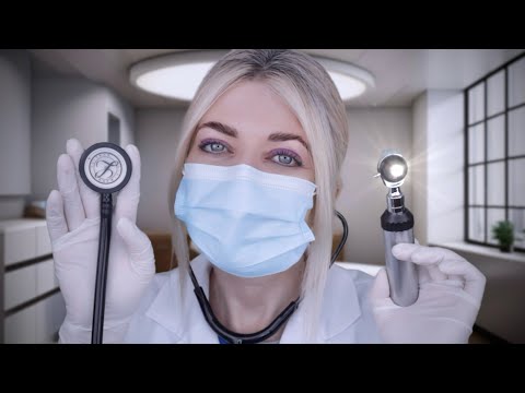 ASMR Ear, Nose & Throat Exam for Allergies - Otoscope, Light, Stethoscope, Gloves, Ear Drops, Typing