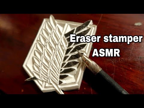 ASMR | ATTACK ON TITAN eraser stamper carving