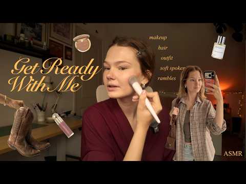 ASMR get ready with me 💄 makeup, hair, outfit