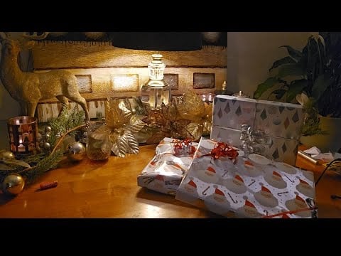 ASMR🎁🎅Wrapping Christmas Presents. Soft Spoken With Lots of Crinkles and Crackles