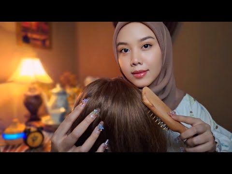 ASMR Playing Your Hair After a Bad Day 💝 | Head Massage, Hair Brushing, Hair Treatment