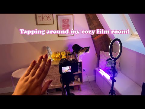 ASMR Tapping Around My Cozy Film Room 🌸