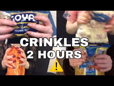 ASMR | ONLY Crinkle Sounds | 2 Hours | Fast Slow Aggressive | Sleep Study Background | No Talking