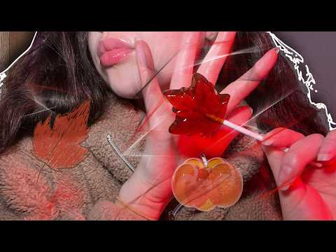 Maple Maple ASMR 🍁 Syrup Lollipop Mouth Sounds + Invisible Spit Painting 🍁
