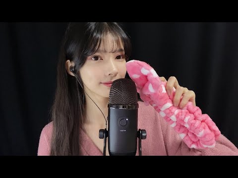 ASMR 귀와 뇌를 간질 자극( 헤어밴드 문질+귀에 바람 불기+탭핑+긁기+입소리+소곤소곤 등) /Hair Band, Ear Blowing, Tapping, Mouth Sounds