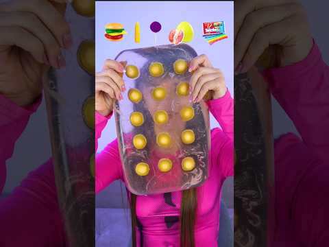 ASMR Emoji Gummy Hot Dog, Candy Mukbang #shorts