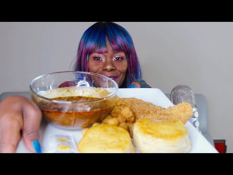 Bean Bowl With Fried Fish Dinner ASMR Eating Sounds