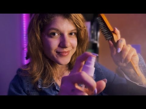 ASMR Doing Your Hair Slowly and Gently 💋💫 Fazendo seu cabelo but em inglês✨
