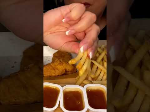 McDonald’s famous fries #shorts #asmr #eatingsounds #mcdonalds