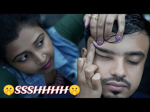 Ssshhhh She Doing ASMR Therapy For Your Deep Sleep | Indian Lady Barber Tapping ASMR Head Massage