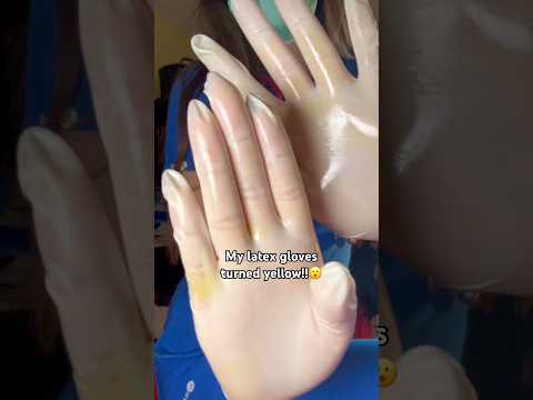 My latex gloves turned yellow… #nurse #glovesounds #latexgloves #gloves
