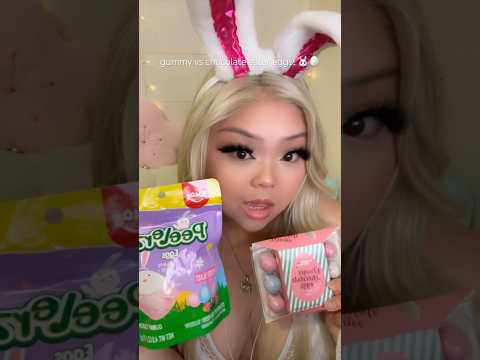 🐰 GUMMY VS CHOCOLATE EASTER EGGS 🐰🥚 #asmr #mukbang #eatingsounds