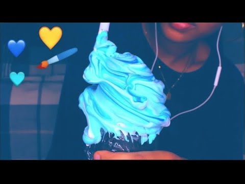 ASMR FILLING YOUR EARS WITH SHAVING CREAM mic brushing shaving cream  🍦💙🖌