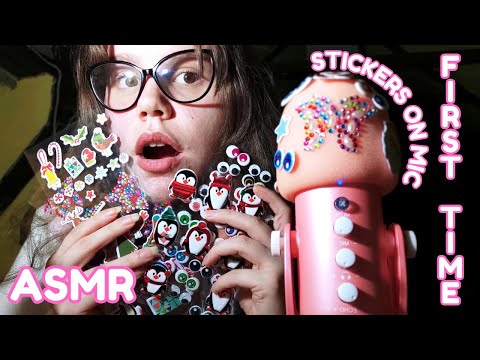 I Tried Putting Stickers On Mic ASMR💗🎧