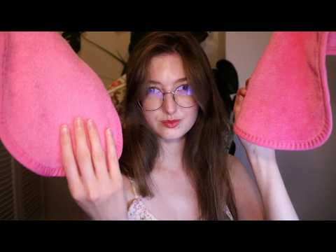 ASMR Fluffy Towel & Mouth Sounds w/ Echo ⭐ Ear to Ear (No Talking)