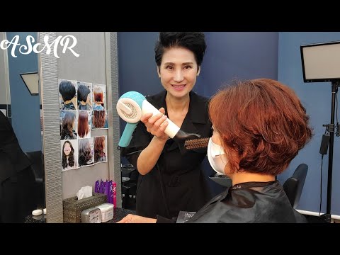 미용실 ASMR 오렌지 브라운 흰머리커버   orange brown gray hair cover/Korean hair salon