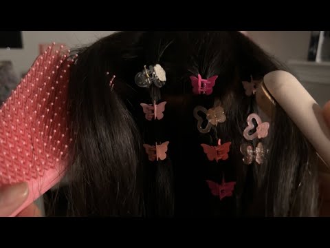 ASMR| Girl in the back of the class plays with your hair & styles it (Last day of class) 🤗🫶🏻