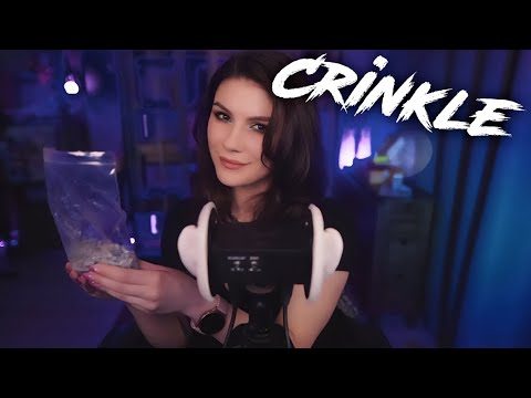 ASMR Crinkle Sounds 💎 Crinkly Plastic Bags, No Talking, 3Dio