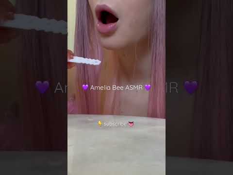 Crunchy ice ASMR 🍭💜 #eating #eatingsounds #asmreating #asmrsounds