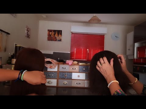 Asmr Français, coiffure et maquillage avec ma petite fille "Maëlys" sur nos têtes à coiffer.