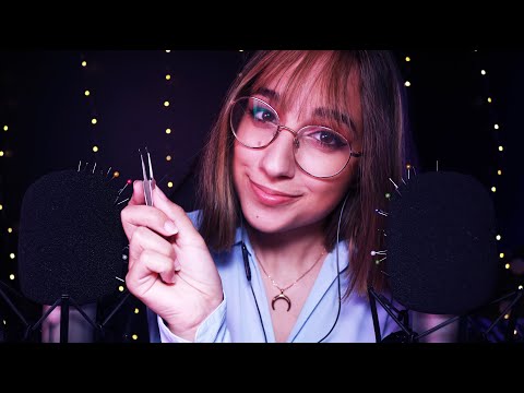 ASMR Removing needles from the mic 📌 (Binaural Whispered RP)