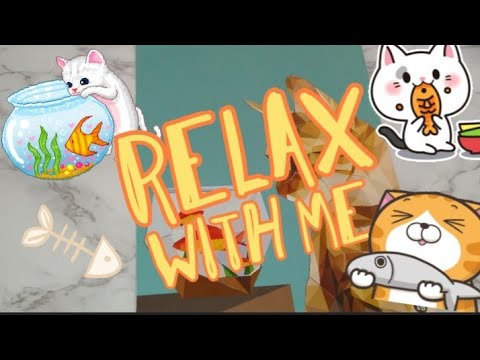 LO-FI ASMR VISUAL & SOUND  TRIGGERS: 🐟 FISH LOVING CAT 🐈 STICKER PUZZLE #221