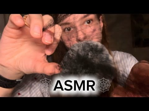 ASMR сниму с тебя паутину 🕸️ звуки рта и ветрозащиты 💕