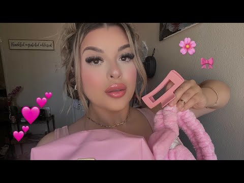 ASMR Makeup Roleplay in PINK 🎀🩷🌸