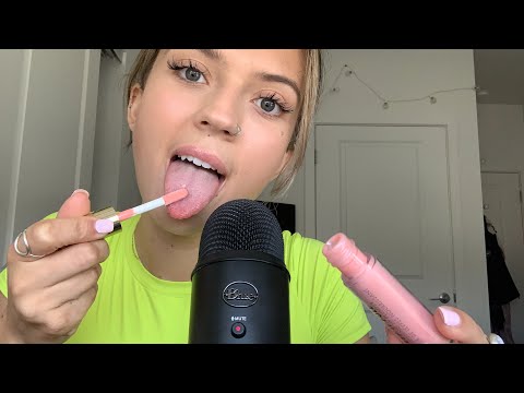 ASMR| HEAVY LIPGLOSS APPLICATION- LIP SMACKS & STICKY MOUTH SOUNDS