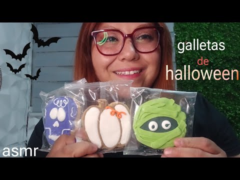 ASMR COMIENDO GALLETAS de HALLOWEEN 🎃 CRUJIENTES * sonidos cosquillosos