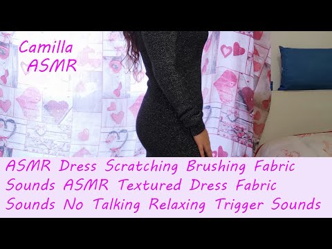 ASMR Dress Scratching Brushing Fabric Sounds ASMR Textured Dress Fabric Sounds No Talking