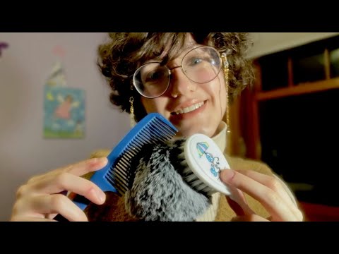 ASMR Brushing and Combing your Hair! 💈 Petting + Scalp Massage, Personal Attention, Soft Whispers ✨