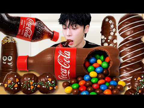 ASMR MUKBANG | 직접 만든 갤럭시 꿀젤리 초콜릿 디저트 아이스크림 먹방 & 레시피 DESSERT GALAXY HONEY JELLY CANDY