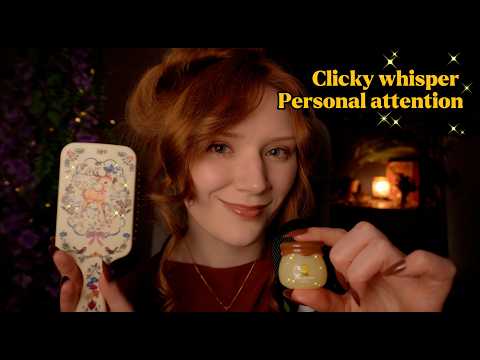 ASMR Clicky Mouth sounds & Personal Attention💆Gentle Mic & Acupuncture doll Scratching ✨