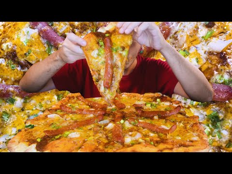 CHILI CHEESE DOG PIZZA !!! * ASMR NO TALKING * NOMNOMSAMMIEBOY