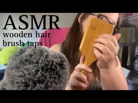 ASMR wooden hairbrush taps for relaxation