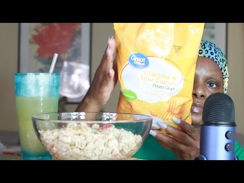 Eat Popcorn And Chips With me ASMR Eating Sounds